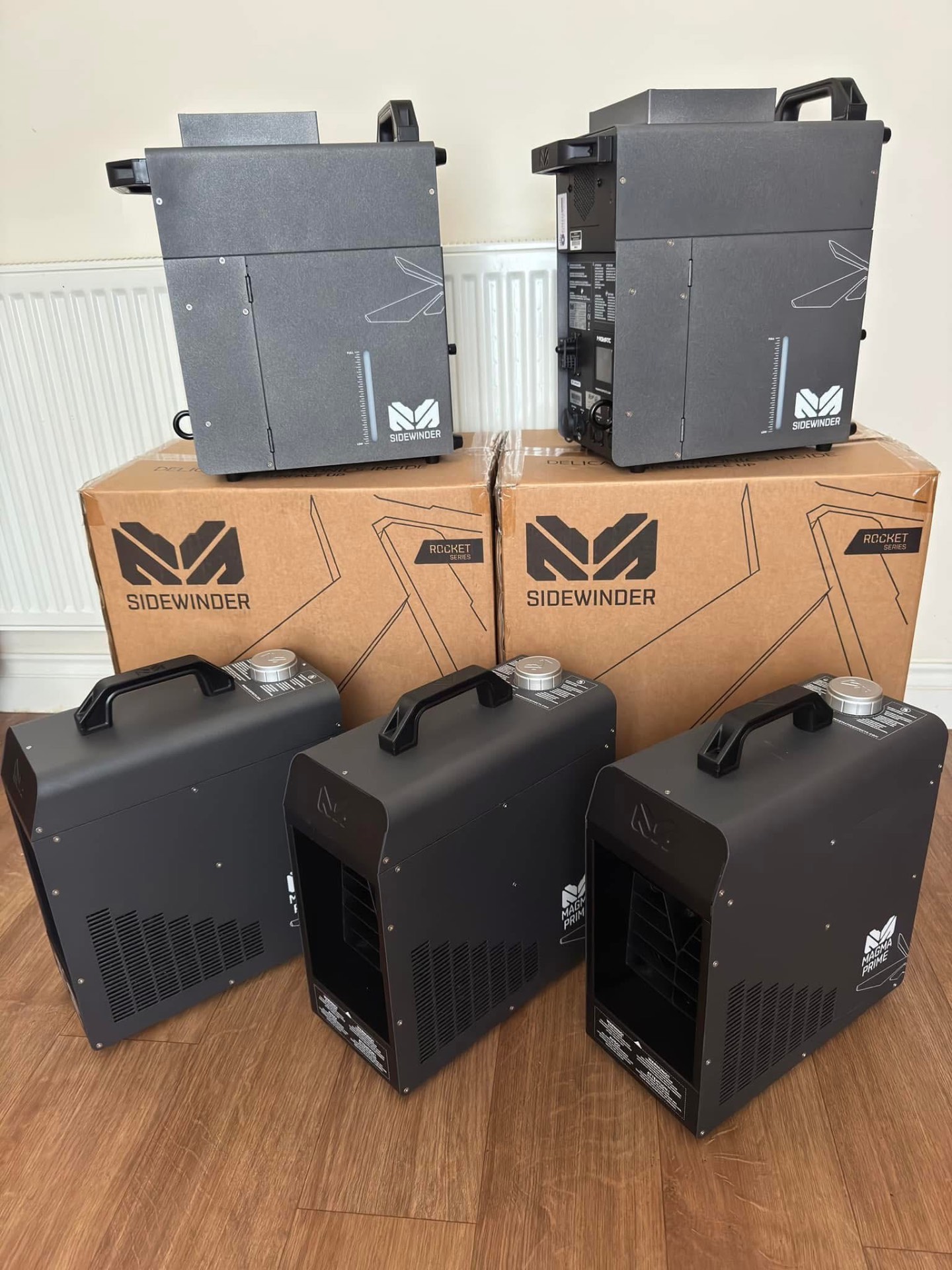 Sidewinder and Magma Prime effects machines with their flight boxes